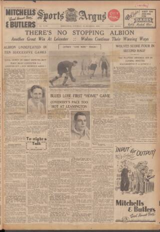 cover page of Sports Argus published on December 30, 1939