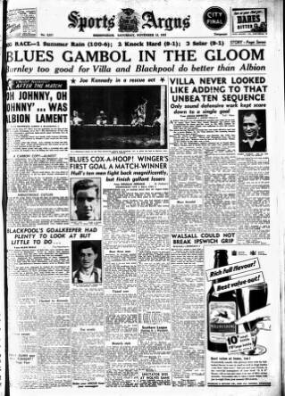 cover page of Sports Argus published on November 15, 1952