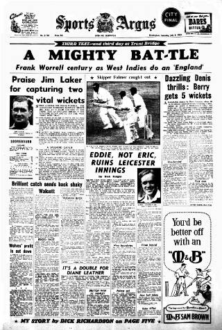 cover page of Sports Argus published on July 6, 1957
