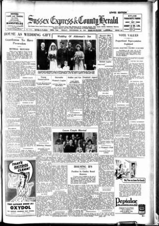 cover page of Sussex Express published on November 30, 1945