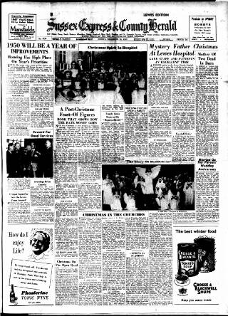 cover page of Sussex Express published on December 30, 1949
