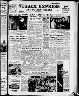 cover page of Sussex Express published on February 28, 1964