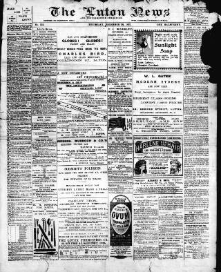 cover page of Luton News and Bedfordshire Chronicle published on December 30, 1897