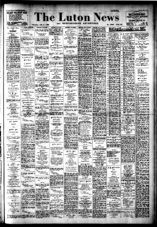 cover page of Luton News and Bedfordshire Chronicle published on July 6, 1950