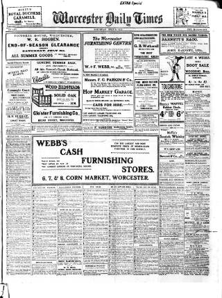cover page of Worcester Daily Times and Journal published on July 6, 1912