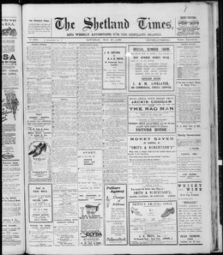 cover page of Shetland Times published on May 29, 1926