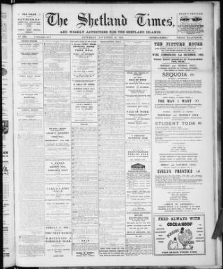 cover page of Shetland Times published on November 30, 1935