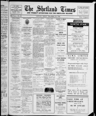 cover page of Shetland Times published on December 30, 1966
