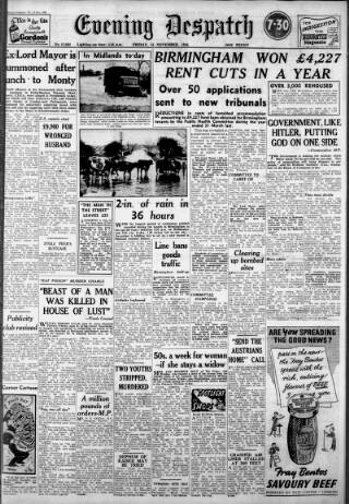 cover page of Evening Despatch published on November 15, 1946