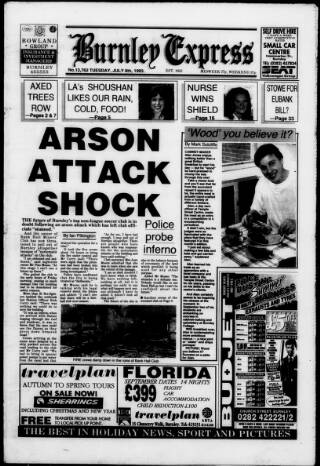 cover page of Burnley Express published on July 6, 1993