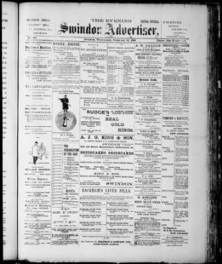 cover page of Swindon Advertiser and North Wilts Chronicle published on February 28, 1900