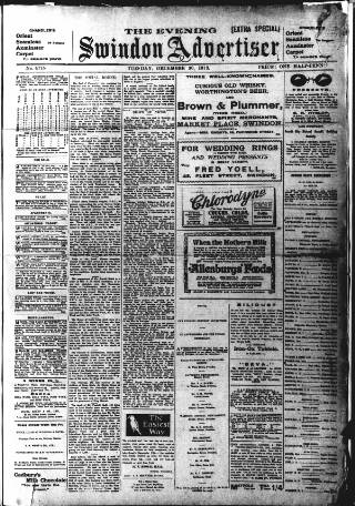 cover page of Swindon Advertiser and North Wilts Chronicle published on December 30, 1913