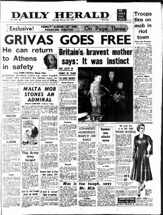 cover page of Daily Herald published on February 28, 1959