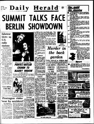 cover page of Daily Herald published on May 29, 1961