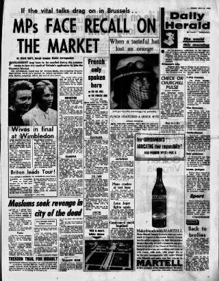 cover page of Daily Herald published on July 6, 1962