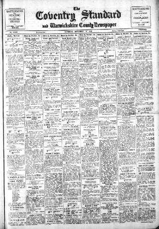 cover page of Coventry Standard published on September 18, 1943