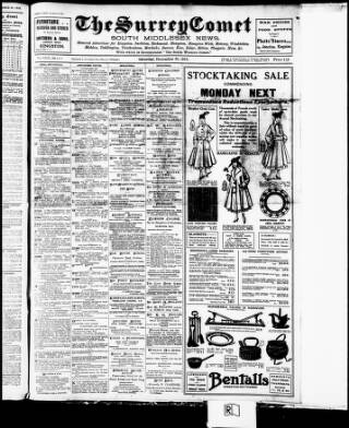 cover page of Surrey Comet published on December 30, 1916