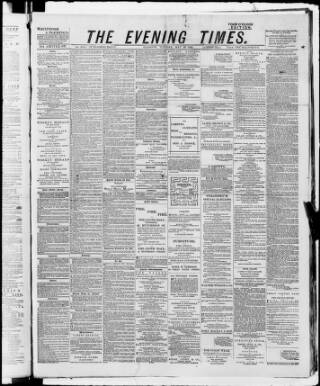 cover page of Glasgow Evening Times published on May 29, 1883