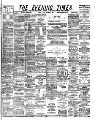 cover page of Glasgow Evening Times published on December 30, 1884