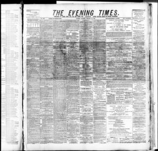 cover page of Glasgow Evening Times published on February 28, 1891
