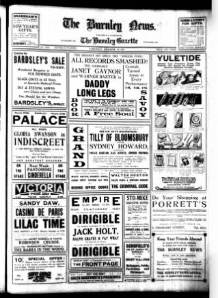cover page of Burnley News published on December 30, 1931