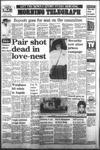 cover page of Sheffield Daily Telegraph published on December 30, 1983