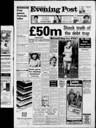cover page of Lancashire Evening Post published on November 30, 1989