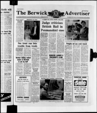 cover page of Berwick Advertiser published on May 29, 1980