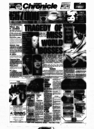 cover page of Newcastle Evening Chronicle published on November 15, 1985