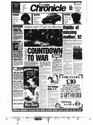 cover page of Newcastle Evening Chronicle published on November 30, 1990