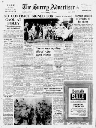 cover page of Surrey Advertiser published on July 6, 1963