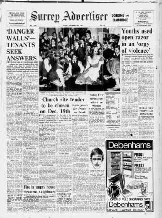cover page of Surrey Advertiser published on November 30, 1973
