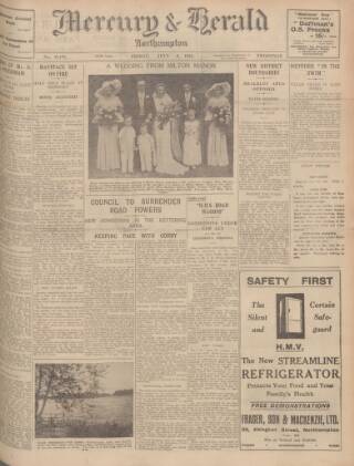 cover page of Northampton Mercury published on July 6, 1934