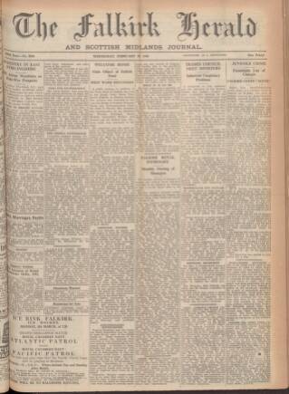 cover page of Falkirk Herald published on February 28, 1945