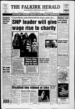 cover page of Falkirk Herald published on September 18, 1997