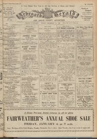 cover page of Arbroath Herald published on December 30, 1949