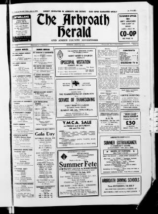 cover page of Arbroath Herald published on July 6, 1979