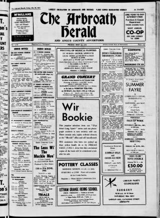 cover page of Arbroath Herald published on May 29, 1981