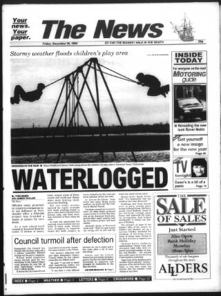cover page of Portsmouth Evening News published on December 30, 1994