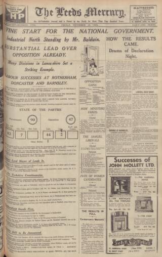 cover page of Leeds Mercury published on November 15, 1935