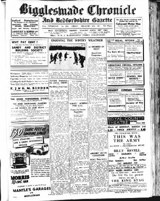 cover page of Biggleswade Chronicle published on February 28, 1947
