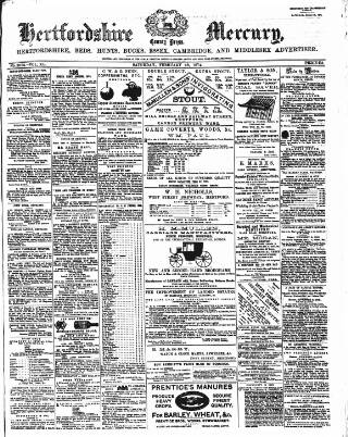 cover page of Hertford Mercury and Reformer published on February 28, 1874