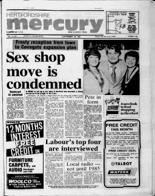 cover page of Hertford Mercury and Reformer published on September 18, 1981