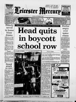 cover page of Leicester Daily Mercury published on September 18, 1989