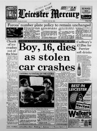 cover page of Leicester Daily Mercury published on May 29, 1990