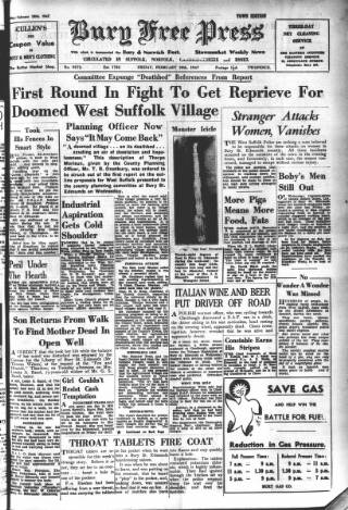 cover page of Bury Free Press published on February 28, 1947
