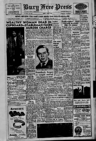 cover page of Bury Free Press published on July 6, 1956