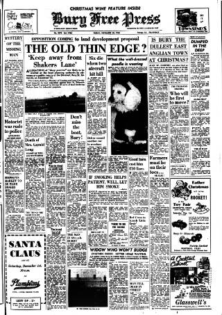 cover page of Bury Free Press published on November 30, 1962