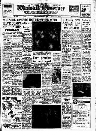 cover page of Walsall Observer published on September 18, 1959