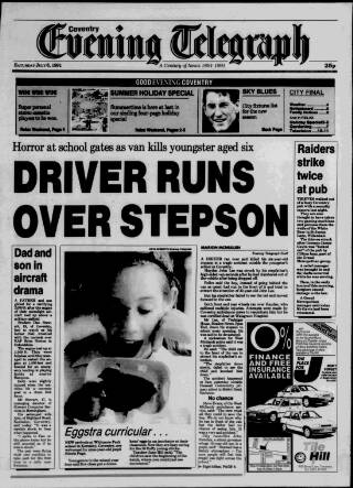 cover page of Coventry Evening Telegraph published on July 6, 1991